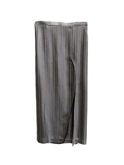 Kata Szegedi Vio Striped Midi Skirt In Gray