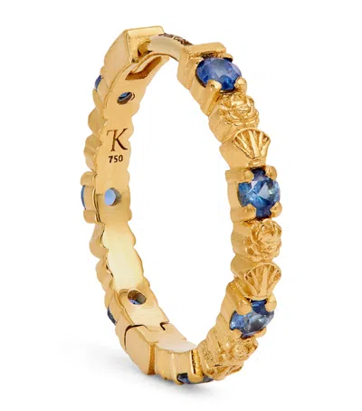 Katarina Tarazi Yellow Gold And Sapphire Neo Single Hoop Earring