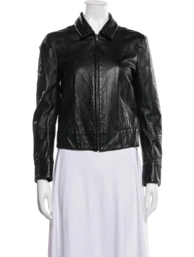 Pre-owned Katayone Adeli Lambskin Biker Jacket In Black