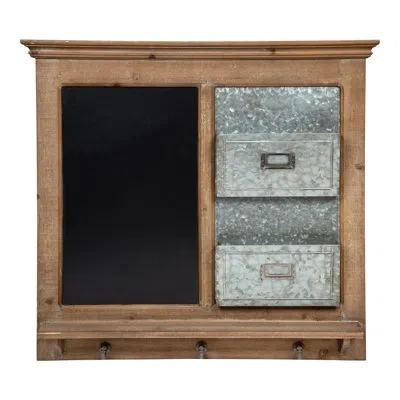 Kate And Laurel 28" W X 25" H X 4" D Idamae Wood Framed Chalkboard In Rustic Brown