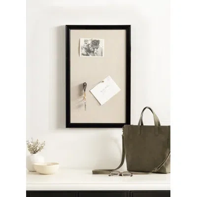 Kate And Laurel Adlynn Vintage Beveled Fabric Pinboard For Wall Organization In Black