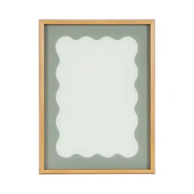 Kate And Laurel Agave Green Wavy Border By The Creative Bunch Studio Framed Glass Dry Erase Wall Art White Board In Blake Natural