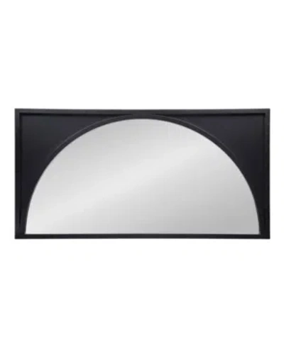 Kate And Laurel Andover Wooden Wall Panel Arch Mirror In Black