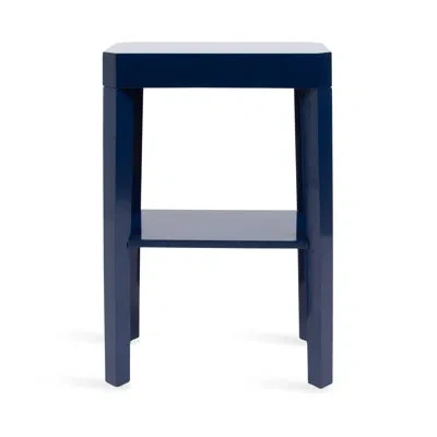 Kate And Laurel Ardentown Solid Wood Side Table With Storage In Blue