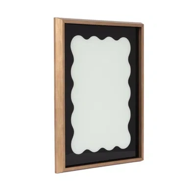 Kate And Laurel Black Wavy Border By The Creative Bunch Studio Framed Glass Dry Erase Wall Art White Board In Blake Gold
