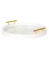 Kate And Laurel Caspen Round Decorative Tray In White