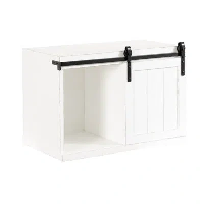 Kate And Laurel Cates Floating Side Table With Storage In White