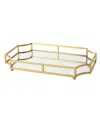 Kate And Laurel Ciel Metal Mirrored Scalloped Decorative Tray In Gold