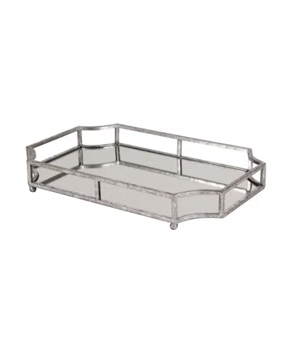 Kate And Laurel Ciel Metal Mirrored Scalloped Decorative Tray In Silver