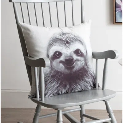 Kate And Laurel Como Sloth Decorative Sloth Print Throw Pillow Cover