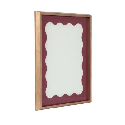 Kate And Laurel Cordovan Red Wavy Border By The Creative Bunch Studio Framed Glass Dry Erase Wall Art White Board In Blake Gold