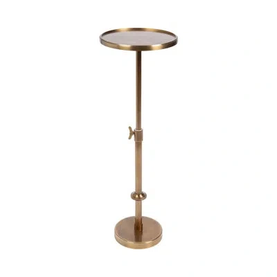 Kate And Laurel Engles Traditional Adjustable-height Metal Pedestal Table In Gold