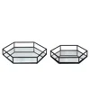 Kate And Laurel Felicia Nesting Metal Mirrored Decorative Trays, 2 Piece In Black