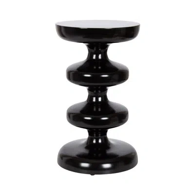 Kate And Laurel Fondi Modern Metal Round Side Table In Black