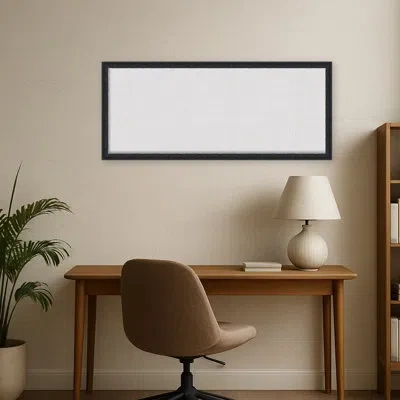 Kate And Laurel Framed Fabric Pinboard Cloud Dancer Printed Bulletin Board In Bethany Black