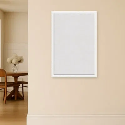 Kate And Laurel Framed Fabric Pinboard Cloud Dancer Printed Bulletin Board In Bethany White
