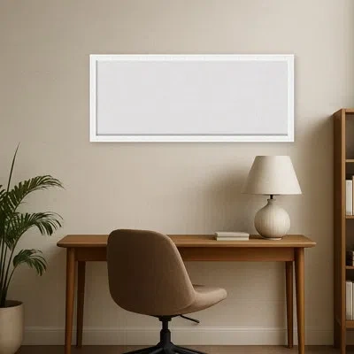 Kate And Laurel Framed Fabric Pinboard Cloud Dancer Printed Bulletin Board In Bethany White