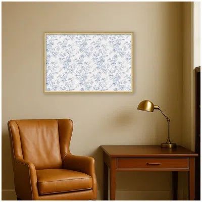 Kate And Laurel Framed Fabric Pinboard  Floral Toile Printed Bulletin Board In Florence Gold