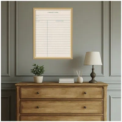 Kate And Laurel Framed Fabric Pinboard Linen Library Card Printed Linen Bulletin Board In Gold