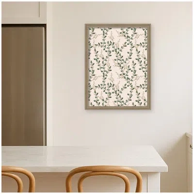 Kate And Laurel Framed Fabric Pinboard Mc Cute Vines Printed Bulletin Board In Florence Light Brown
