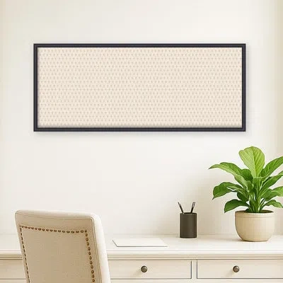 Kate And Laurel Framed Fabric Pinboard Palms Printed Bulletin Board In Edith Black