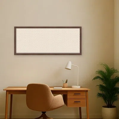 Kate And Laurel Framed Fabric Pinboard Palms Printed Bulletin Board In Florence Medium Brown