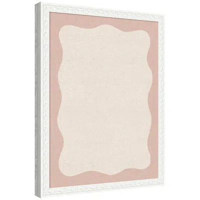 Kate And Laurel Framed Fabric Pinboard  Printed Linen Bulletin Board In Bethany White,pink,beige