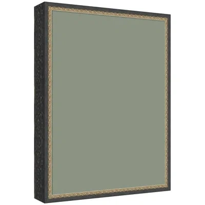 Kate And Laurel Framed Fabric Pinboard  Printed Linen Bulletin Board In Matinee Black Bronze,light Green