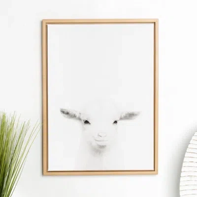 Kate And Laurel Goat By Simon Te Of Tai Prints Framed Canvas Wall Art Print In Natural