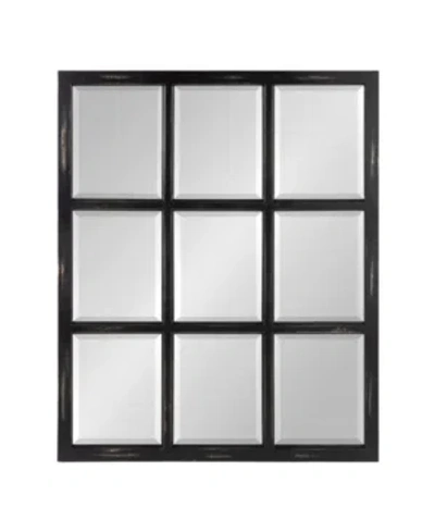 Kate And Laurel Hogan 9 Windowpane Wood Wall Mirror In Black