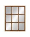 Kate And Laurel Hogan 9 Windowpane Wood Wall Mirror In Brown