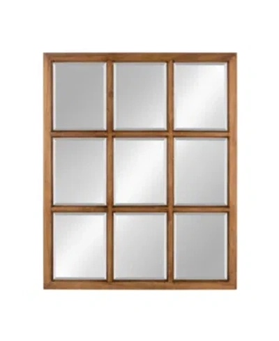Kate And Laurel Hogan 9 Windowpane Wood Wall Mirror In Brown
