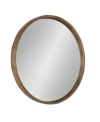 Kate And Laurel Hutton Round Wood Wall Mirror In Brown