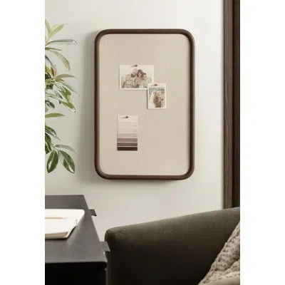 Kate And Laurel Inglewood Rectangular Pinboard For Wall Organization In Brown