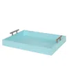 Kate And Laurel Lipton Decorative Wood Tray With Metal Handles In Open Green