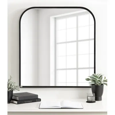 Kate And Laurel Metal Arch Wall Mirror In Black