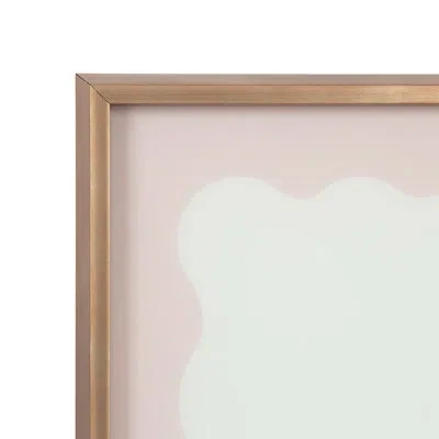 Kate And Laurel Nurturing Pink Wavy Border By The Creative Bunch Studio Framed Glass Dry Erase Wall Art White Board In Blake Gold