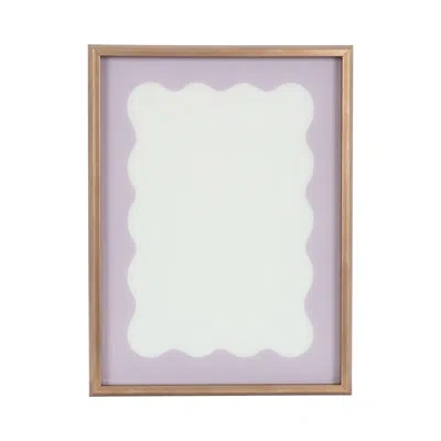 Kate And Laurel Peaceful Lilac Wavy Border By The Creative Bunch Studio Framed Glass Dry Erase Wall Art White Board In Blake Gold