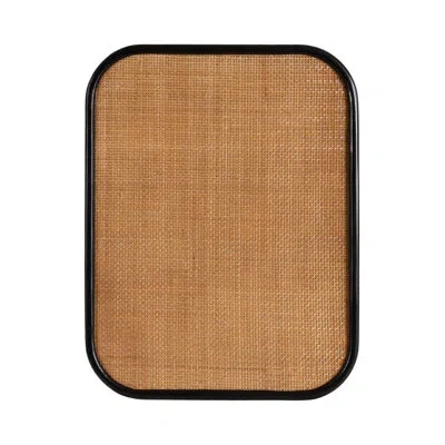 Kate And Laurel Planche Rounded Rectangle Rattan Pinboard In Black