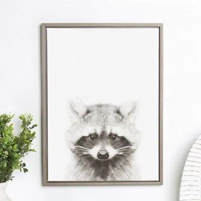 Kate And Laurel Raccoon By Simon Te Of Tai Prints Framed Canvas Wall Art Print