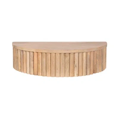 Kate And Laurel Reid Wooden Floating Side Table With Drawer In Natural Wood