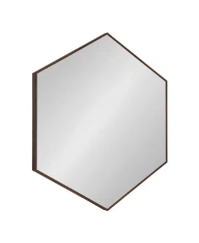 Kate And Laurel Rhodes 6-sided Hexagon Wall Mirror In Medium Bro