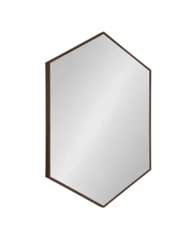 Kate And Laurel Rhodes Framed Hexagon Wall Mirror In Medium Bro