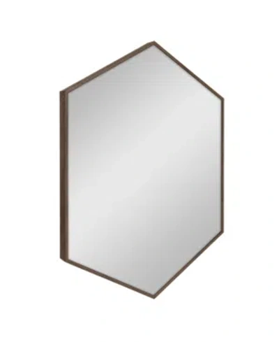 Kate And Laurel Rhodes Framed Hexagon Wall Mirror In Medium Bro