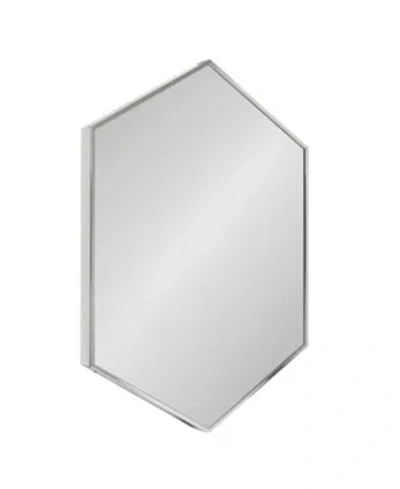 Kate And Laurel Rhodes Framed Hexagon Wall Mirror In Silver