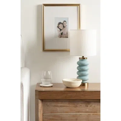 Kate And Laurel Rogala Modern Glass Bedside Table Lamp In Blue,gold