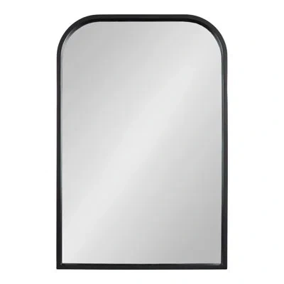 Kate And Laurel Travis Wooden Basket Arch Wall Mirror For Use As Bathroom Vanity Mirror In Black