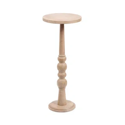 Kate And Laurel Wegner Mango Wood Round Drink Table In Beige
