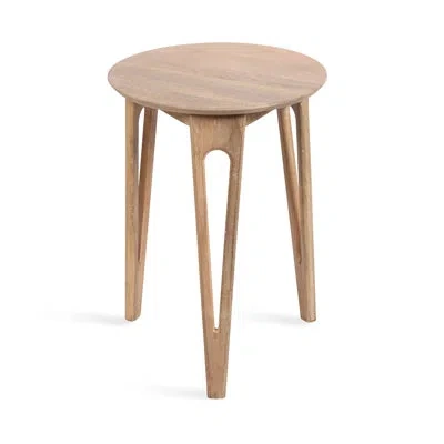 Kate And Laurel Wooden Living Room Round Side Table In Tan