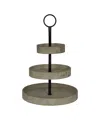 Kate And Laurel Woodmont 3 Tiered Wood Tray, 3 Tier In Silver